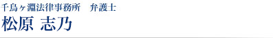 千鳥ヶ淵法律事務所　弁護士　松原 志乃